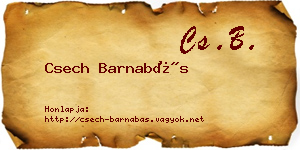 Csech Barnabás névjegykártya